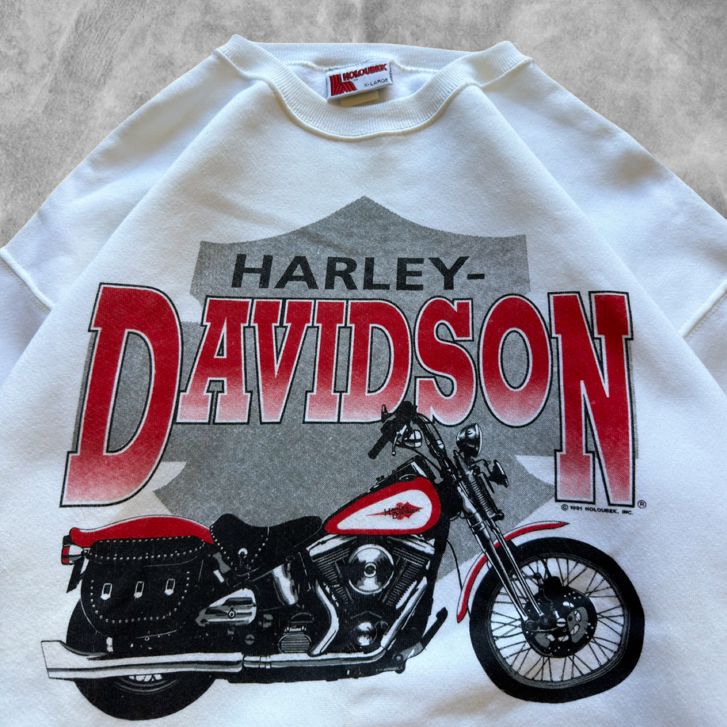 White Harley Davison Sweatshirt 1990s (XL)
