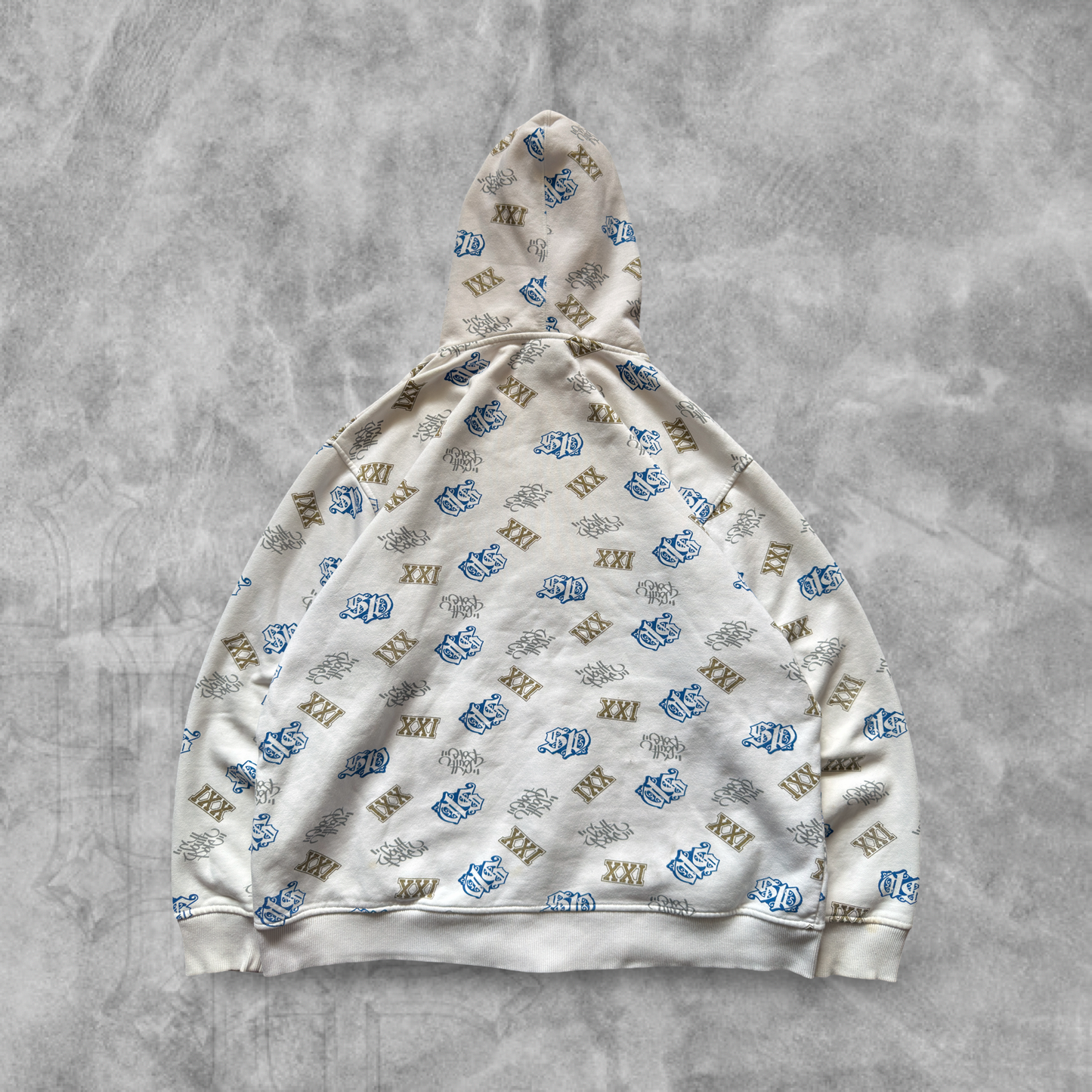 White South Pole All Over Print Hooded Jacket 2000s (XXL)
