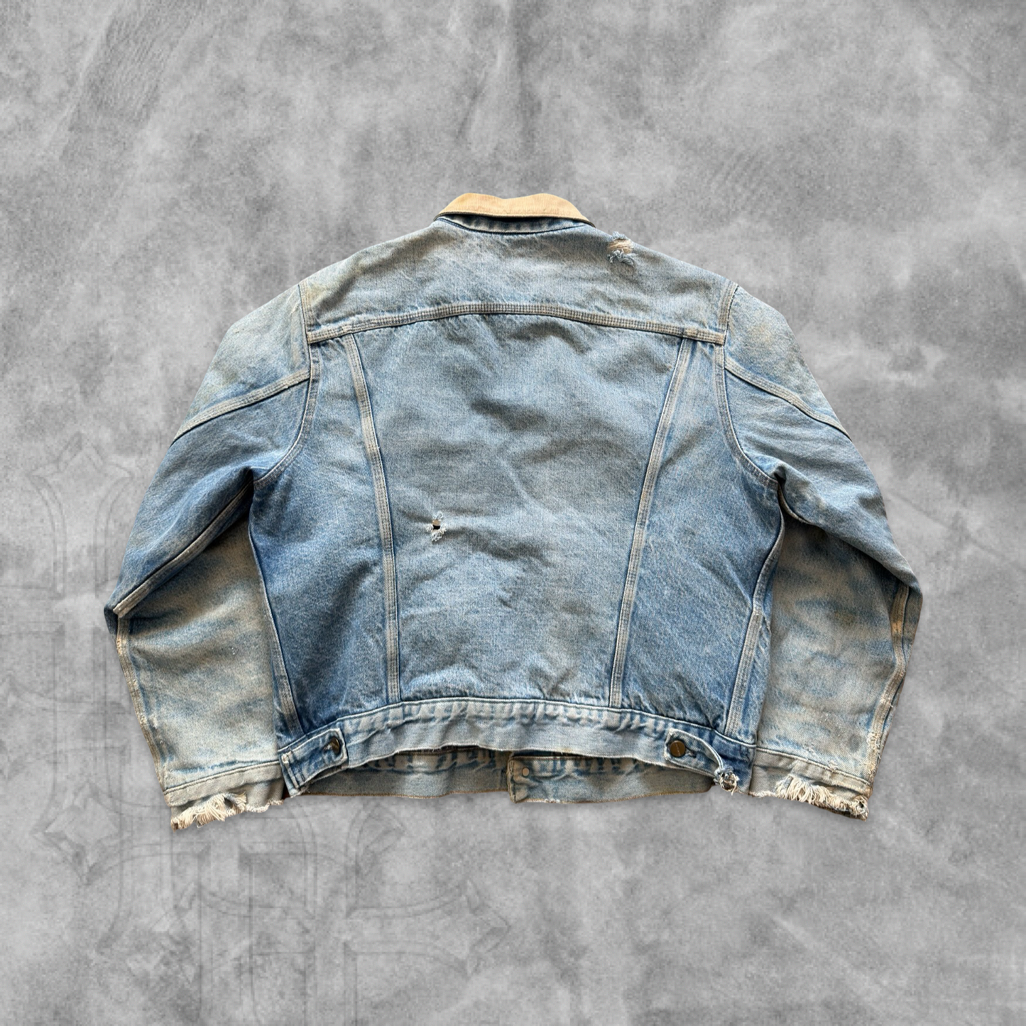 Faded Distressed Denim Carhartt Trucker Jacket 1990s (S)