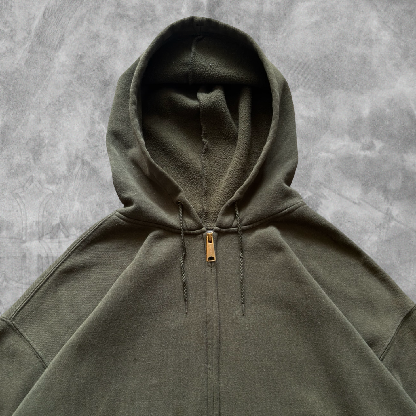 Olive Green Carhartt Hooded Jacket 1990s (XXL)