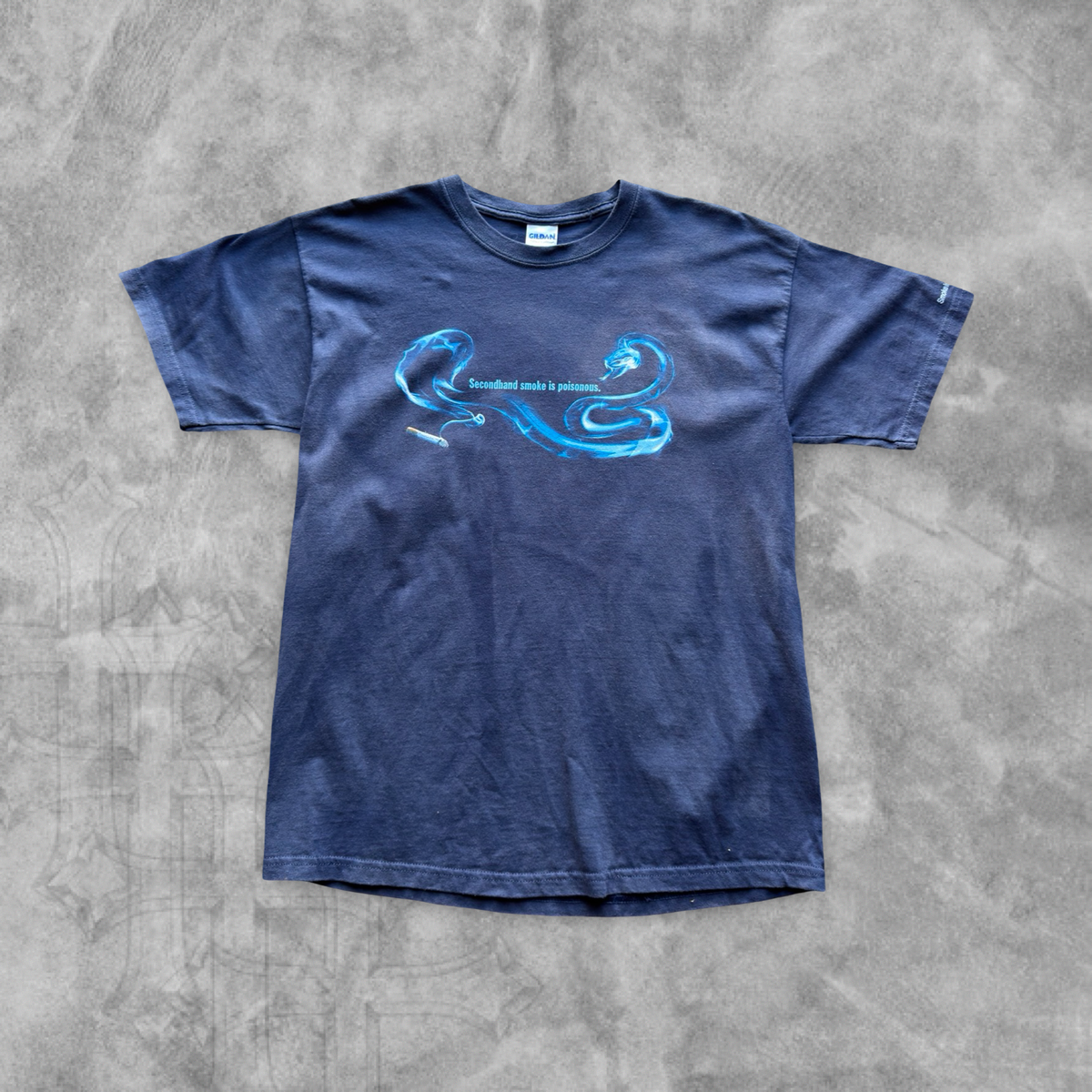 Faded Navy Blue 2nd Hand Smoke Shirt 2000s (L)