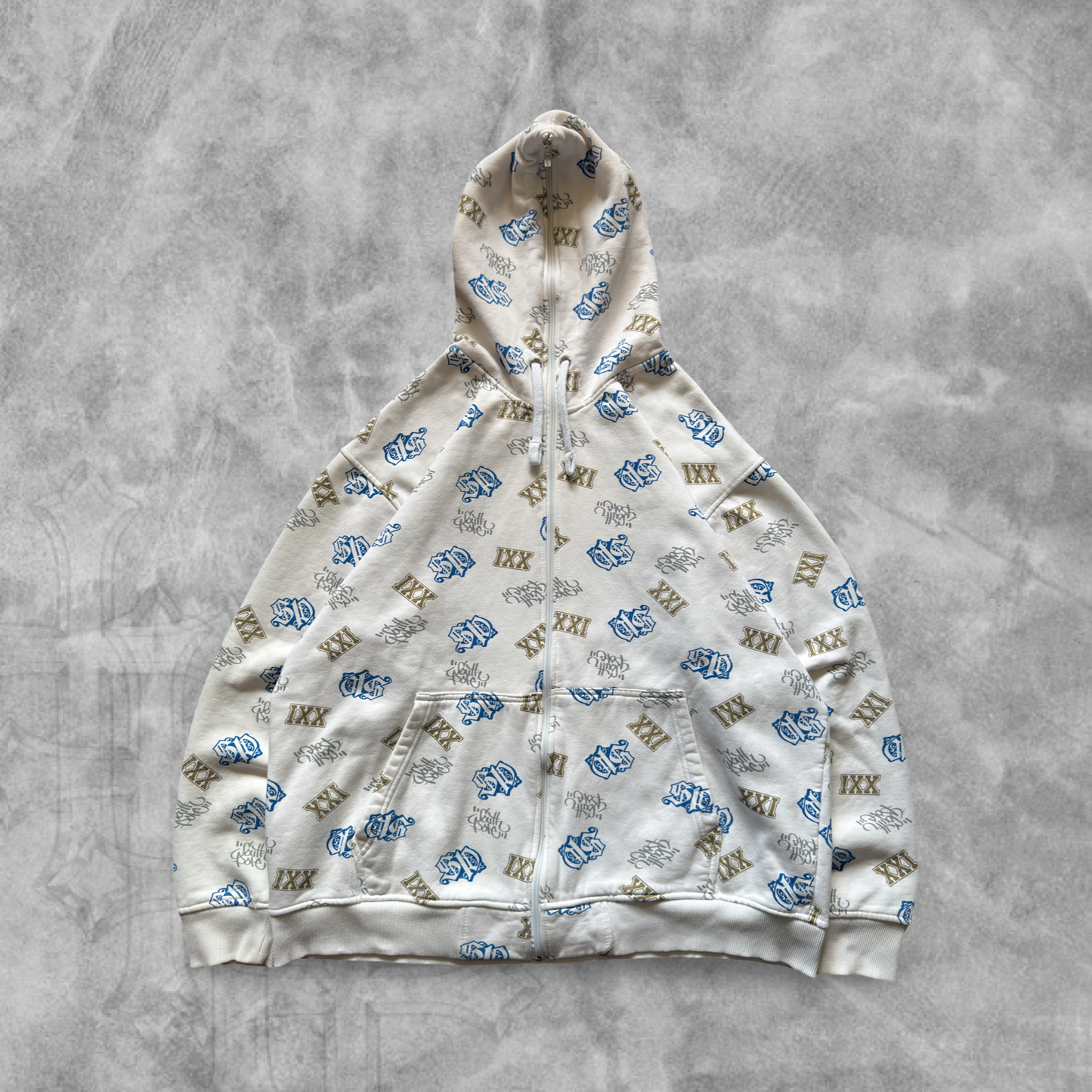 White South Pole All Over Print Hooded Jacket 2000s (XXL)