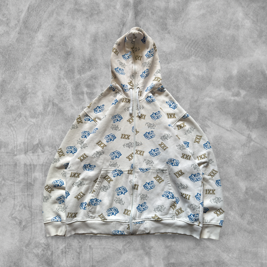 White South Pole All Over Print Hooded Jacket 2000s (XXL)