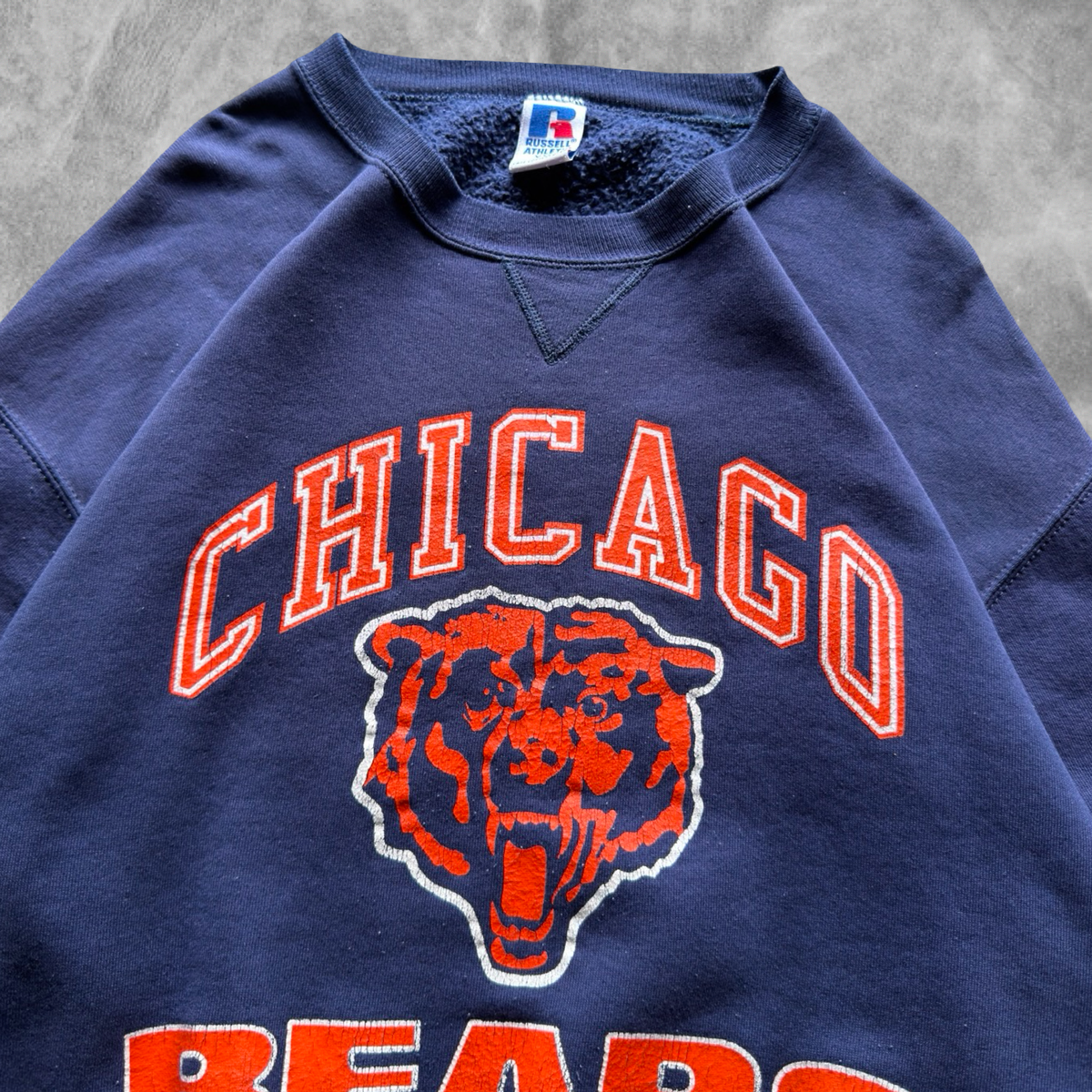 Navy Blue Chicago Bears Russell Athletic Sweatshirt 1990s (XL)