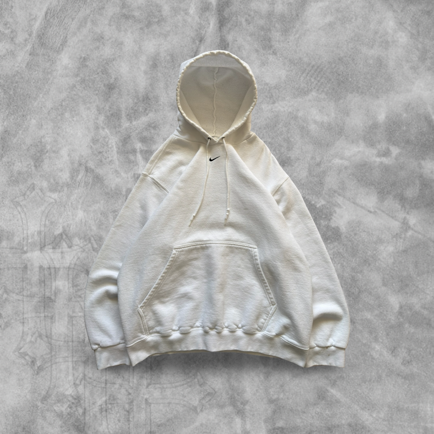 White Nike Center Swoosh Hoodie 2000s (L)