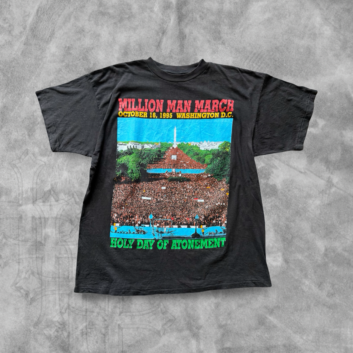Black Million Man March Rap Style Shirt 1995 (XL)