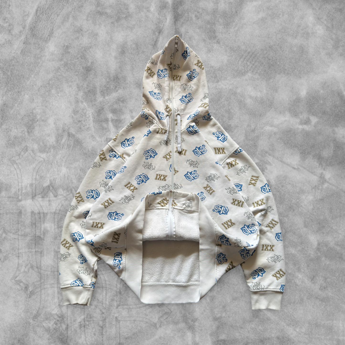White South Pole All Over Print Hooded Jacket 2000s (XXL)