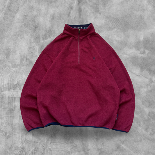 Maroon Nautica Competition Fleece Quarter Zip 1990s (XL)