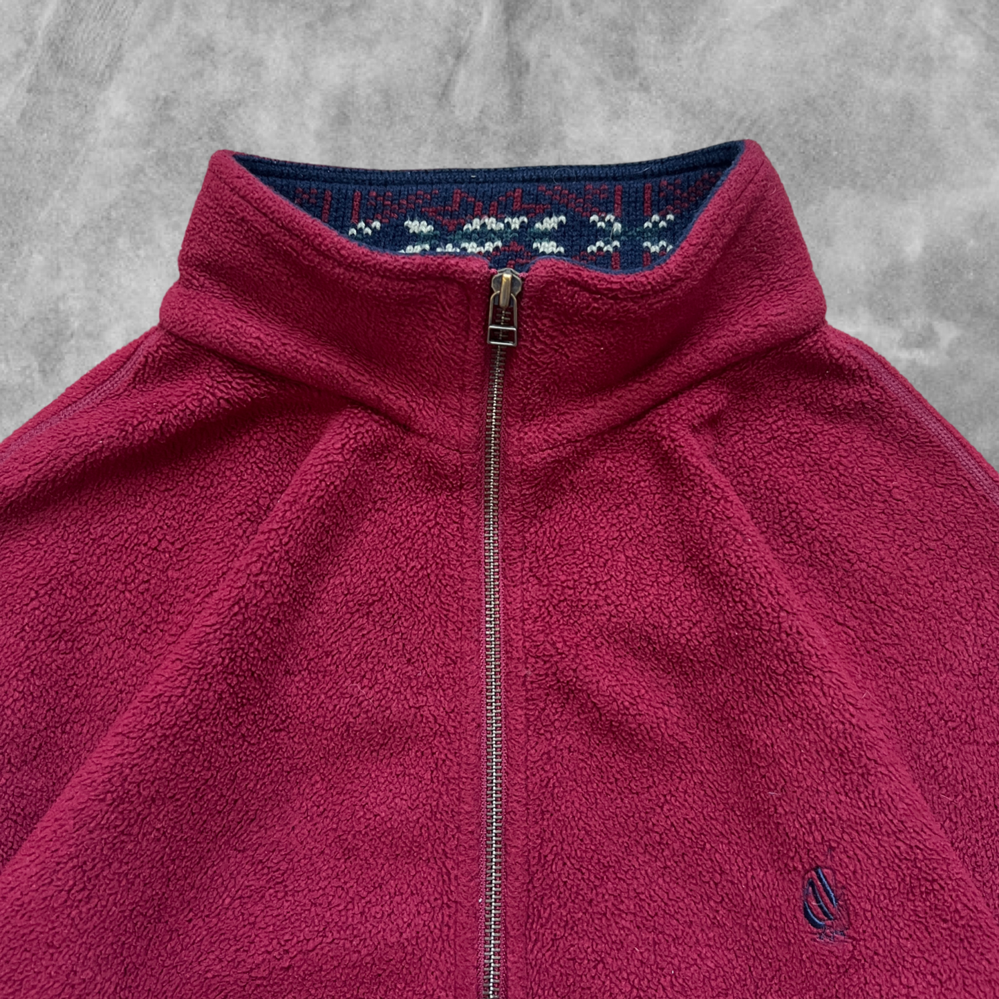Maroon Nautica Competition Fleece Quarter Zip 1990s (XL)