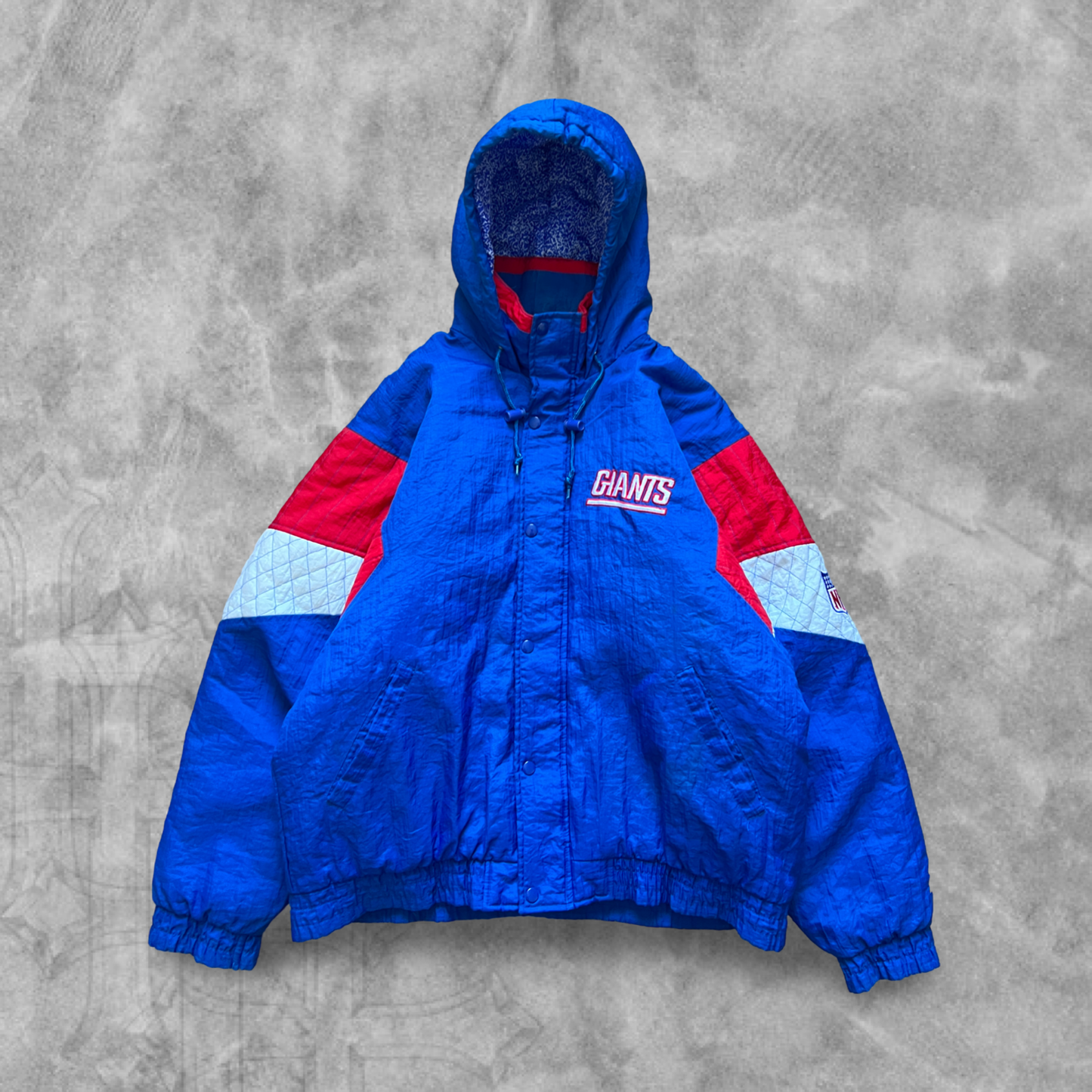 Blue New York Giants Hooded Puffer Starter Jacket 1990s (L)