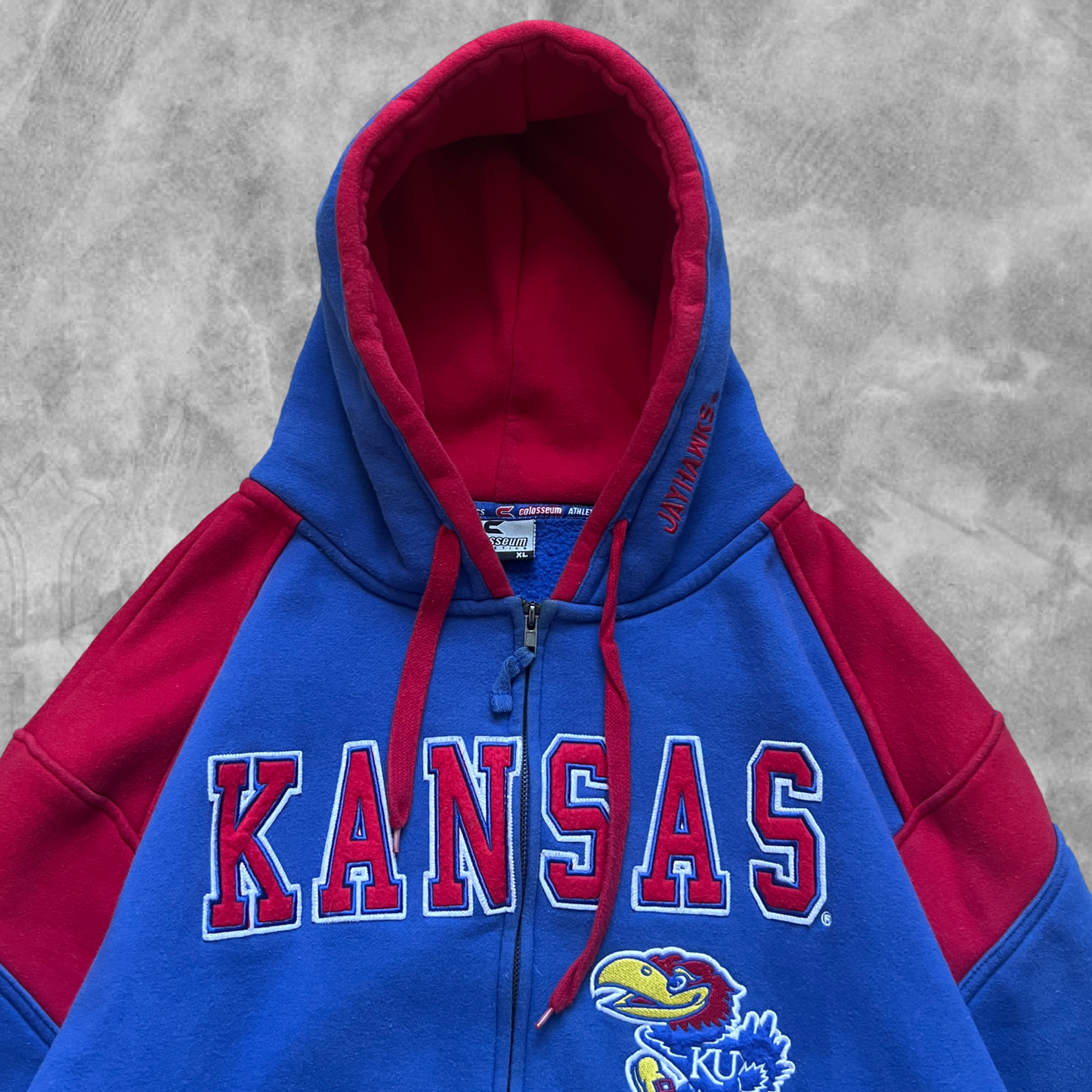Royal Blue Kansas Jayhawks Hooded Jacket 2000s (L)