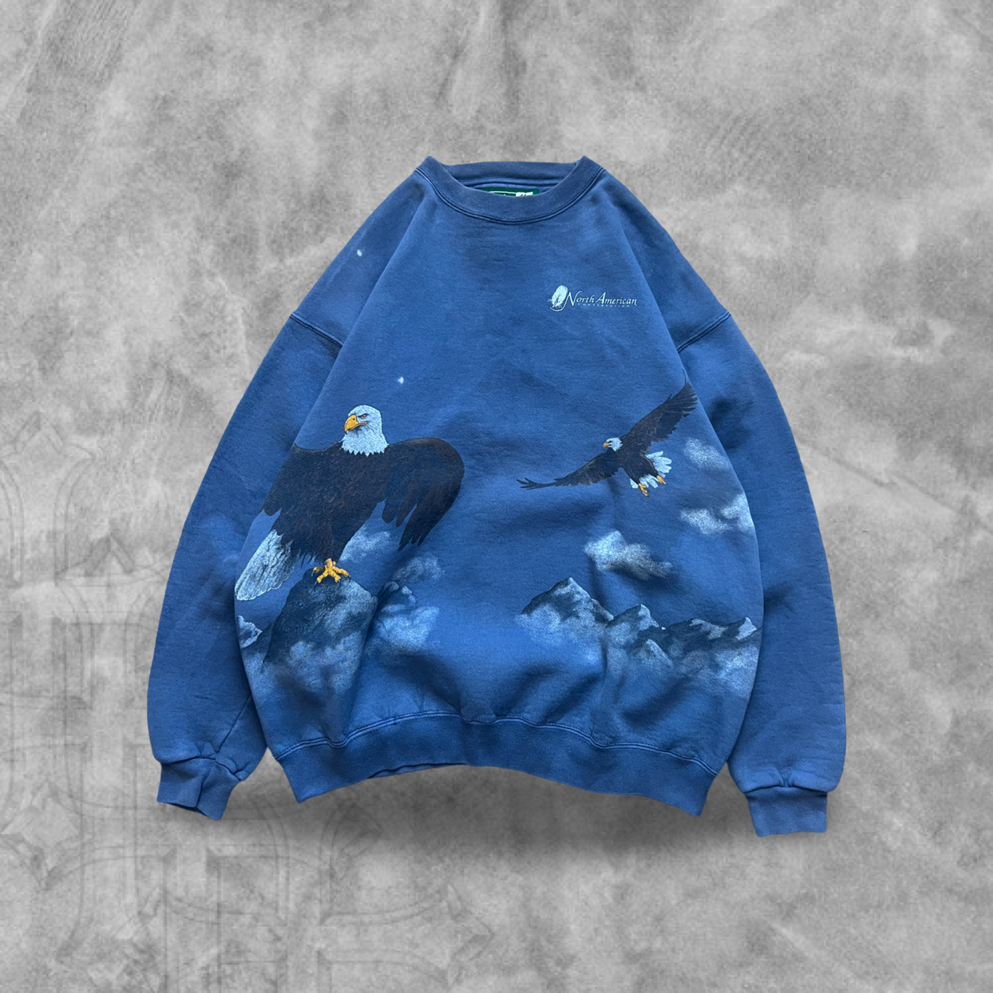 Sky Blue Eagle Mountain Wrap Around Sweatshirt 1990s (XL)