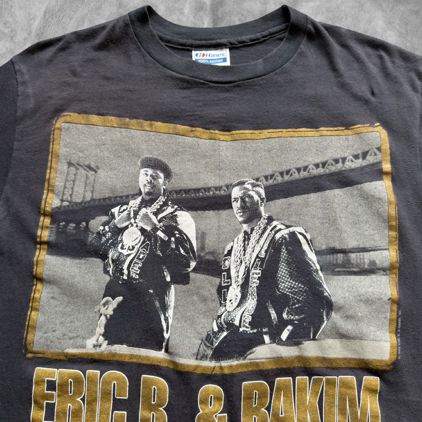 Faded Black Eric B. & Rakim STILL PAID IN FULL Shirt 1988 (M)