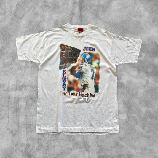 White John Elway The Time Machine Shirt 1990s (XL)
