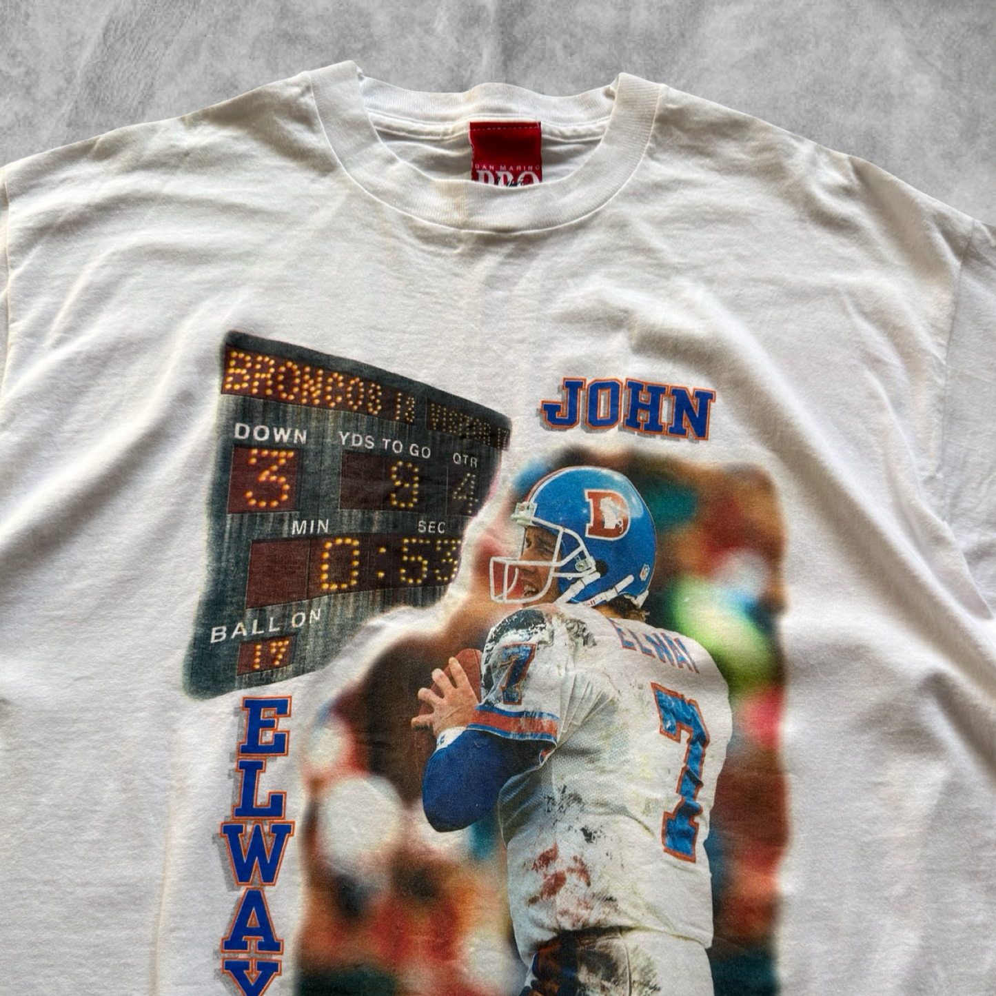 White John Elway The Time Machine Shirt 1990s (XL)