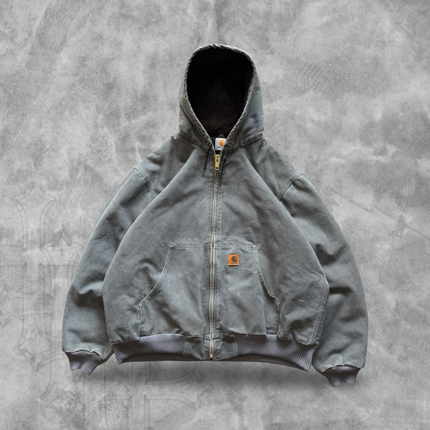 Stone Gray Carhartt Hooded Jacket 2000s (XL)