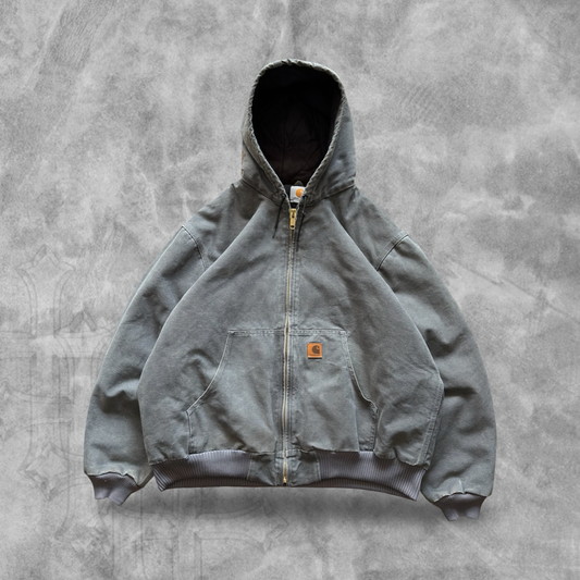 Stone Gray Carhartt Hooded Jacket 2000s (XL)