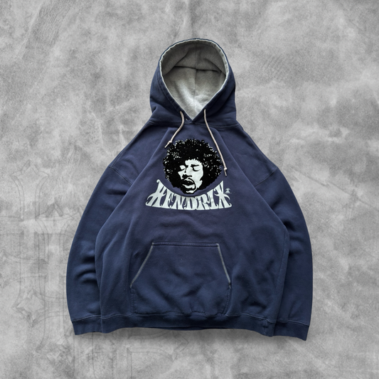Navy Blue Jimi Hendrix Hoodie 2000s (XL)