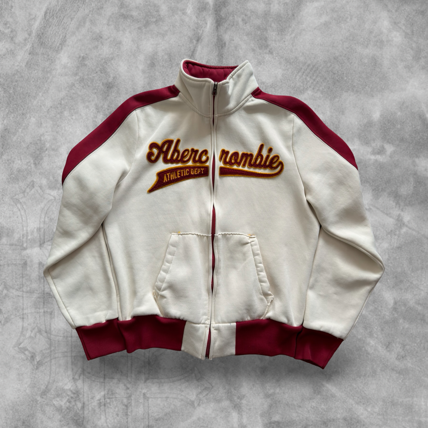 White Abercrombie & Fitch Track Sweater 1990s (L)