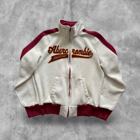 White Abercrombie & Fitch Track Sweater 1990s (L)