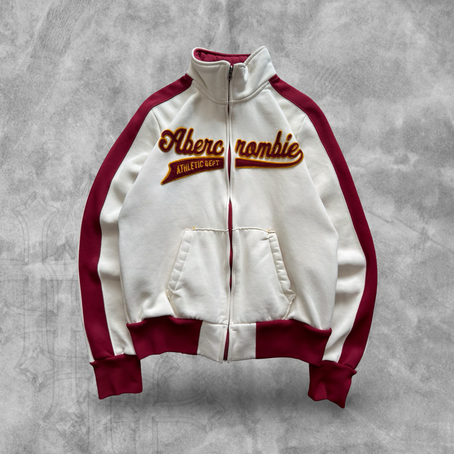 White Abercrombie & Fitch Track Sweater 1990s (L)