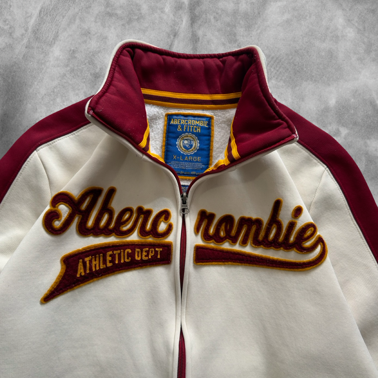 White Abercrombie & Fitch Track Sweater 1990s (L)