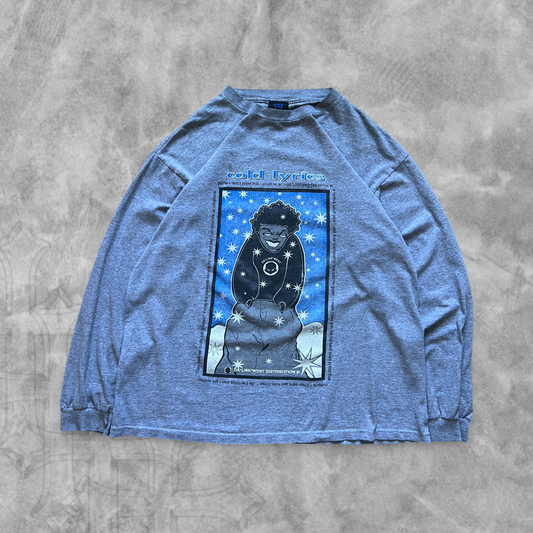 Gray DA*LINK*WENT Cold Lyrics Long Sleeve Shirt 1990s (XL)