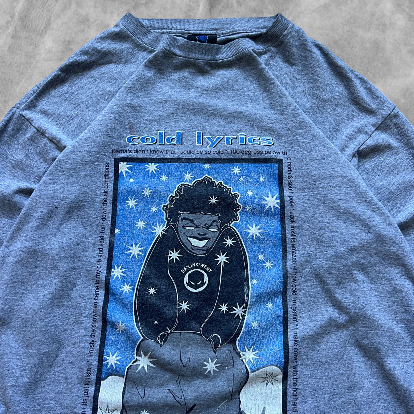 Gray DA*LINK*WENT Cold Lyrics Long Sleeve Shirt 1990s (XL)