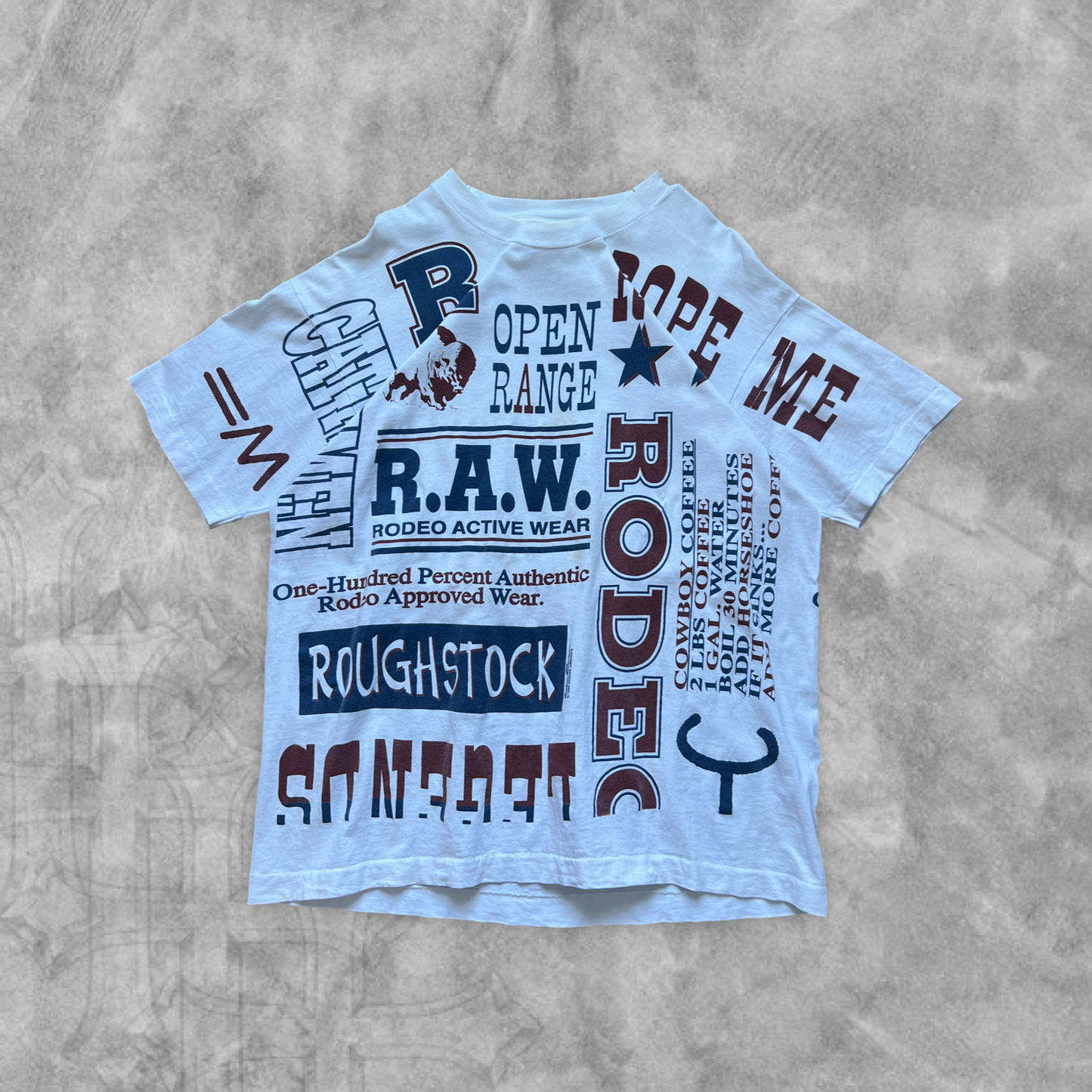 White Rodeo Active Wear All Over Print Shirt 1994 (XL)