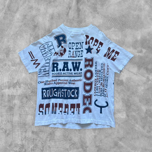 White Rodeo Active Wear All Over Print Shirt 1994 (XL)