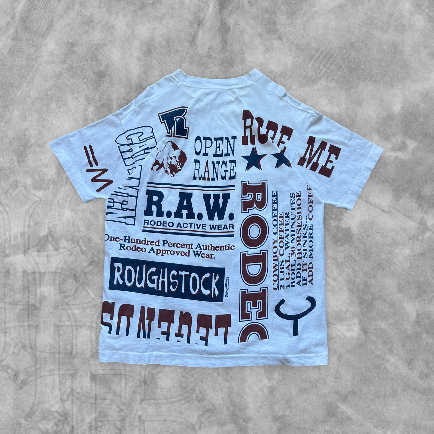White Rodeo Active Wear All Over Print Shirt 1994 (XL)