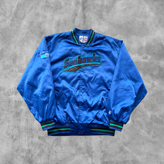 Blue Seattle Sea Hawks Puffer Jacket 1990s (M)