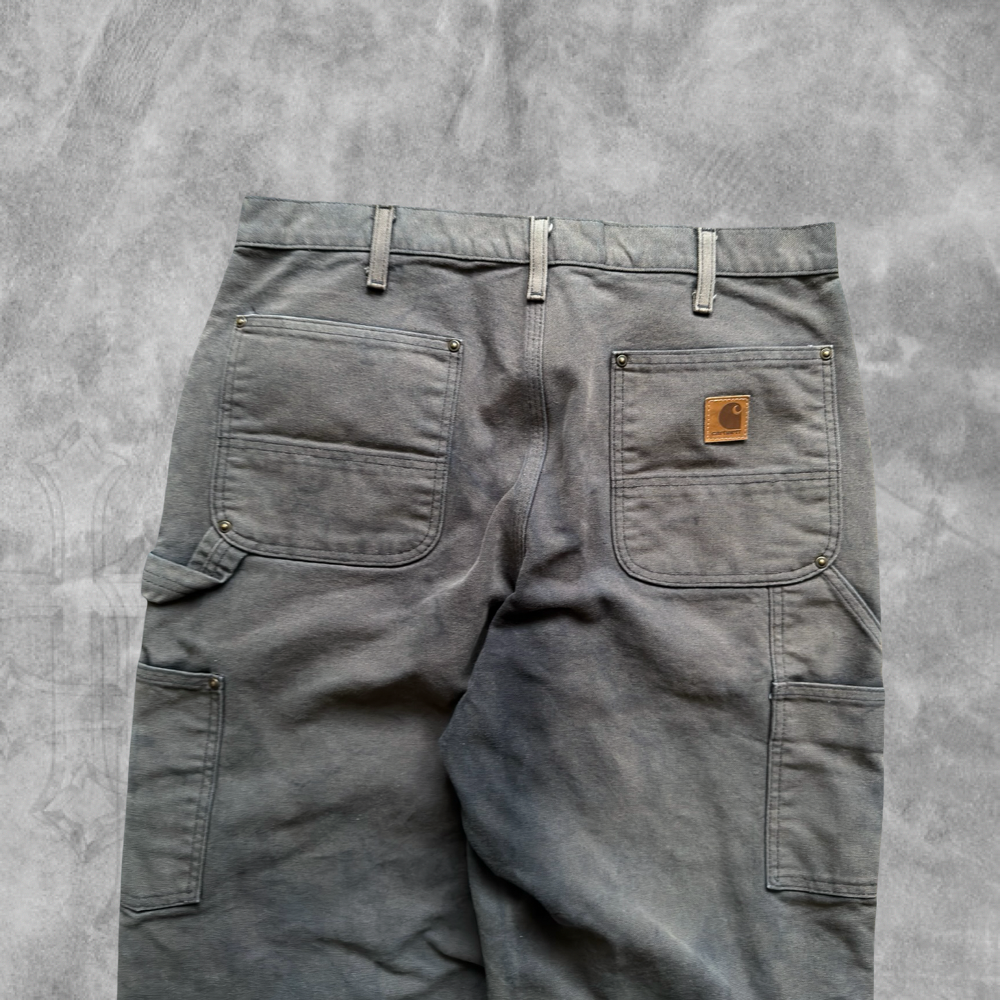 Faded Black Carhartt Double Knee Carpenter Pants 2000s (34x32)