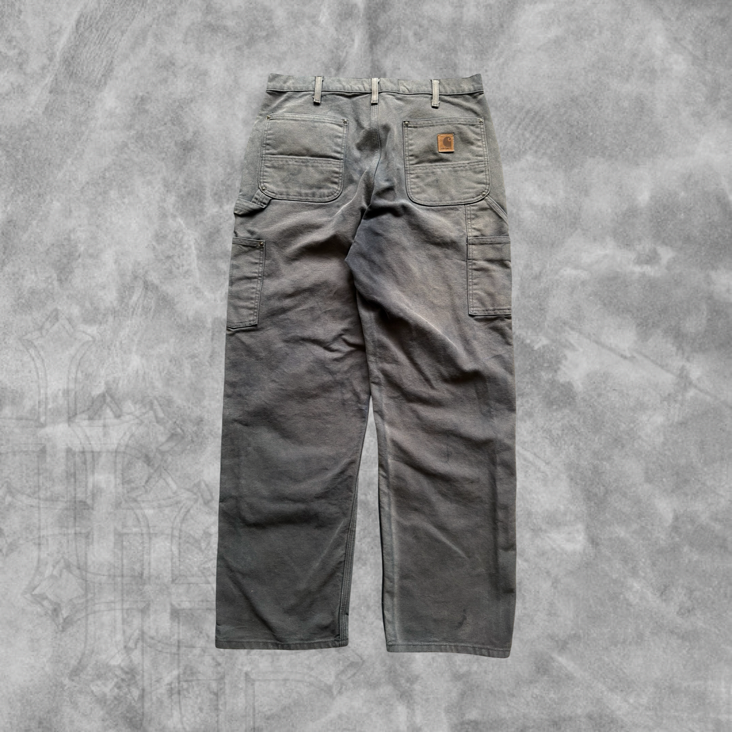 Faded Black Carhartt Double Knee Carpenter Pants 2000s (34x32)