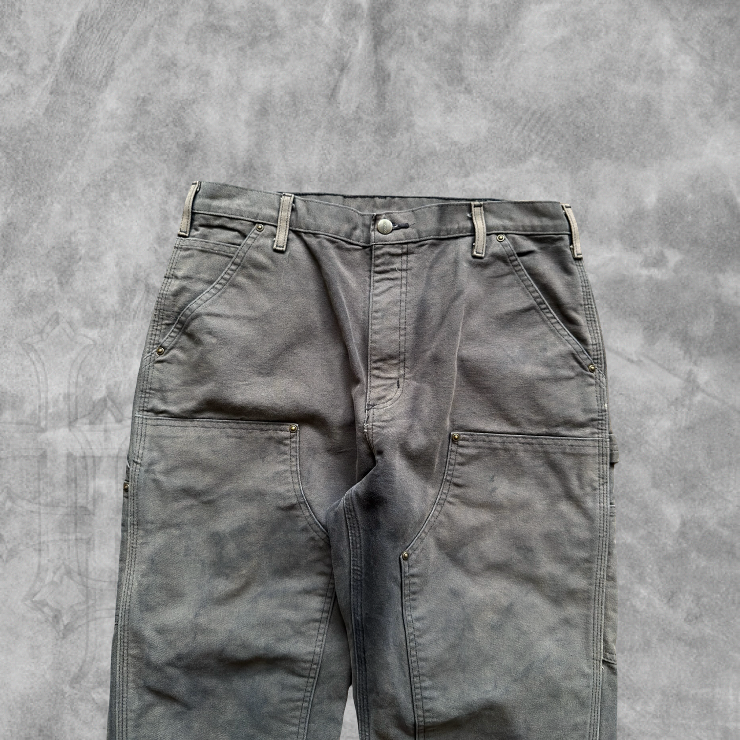 Faded Black Carhartt Double Knee Carpenter Pants 2000s (34x32)