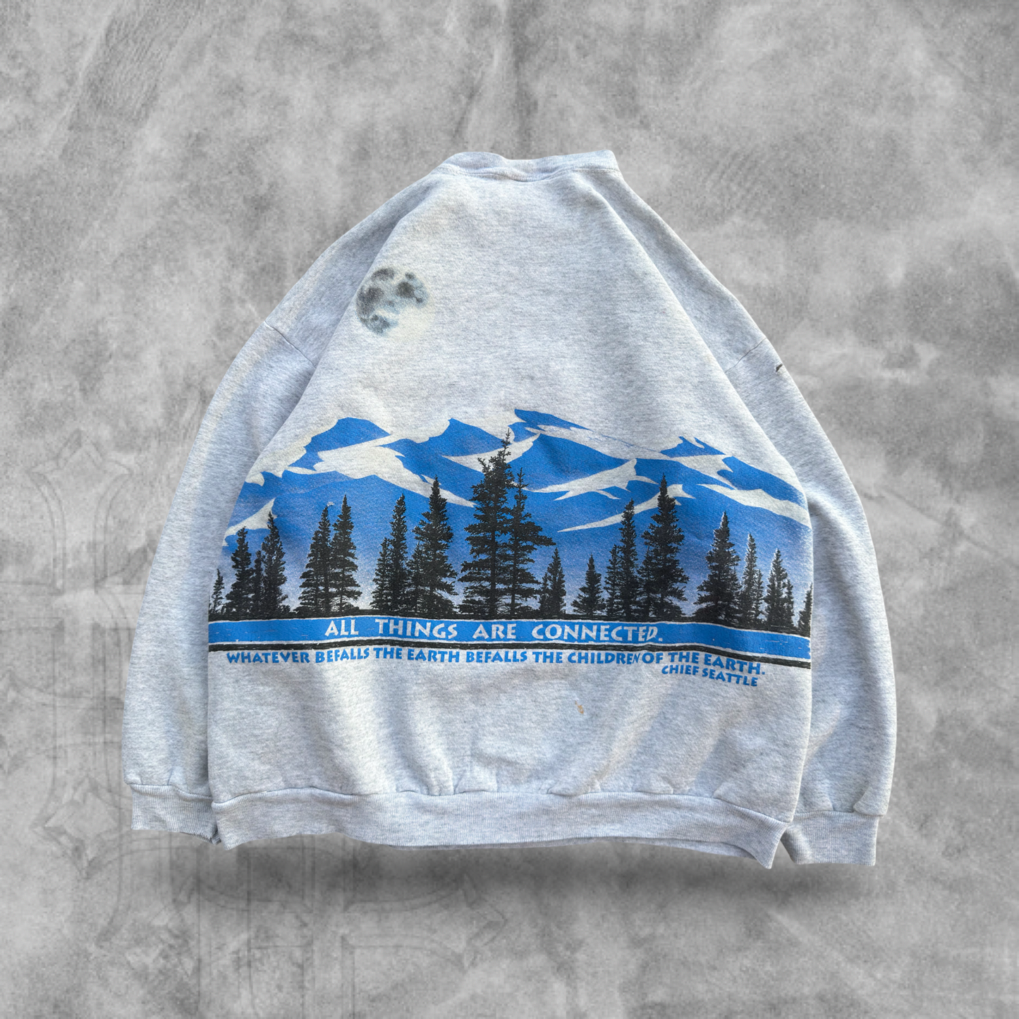 Gray Vanishing Wilderness Wrap Around Sweatshirt 1990s (L)