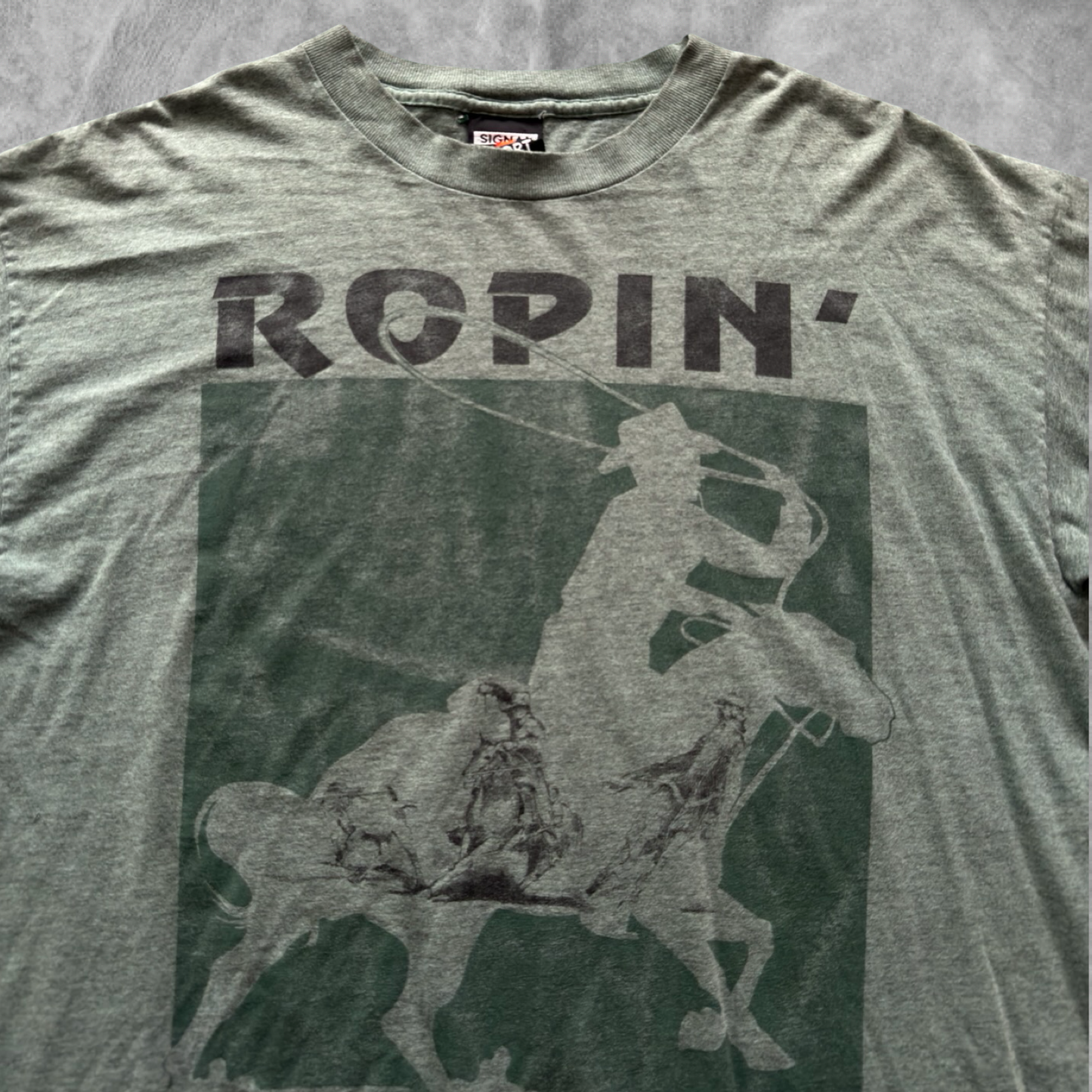 Faded Hunter Green Ropin’ Shirt 1990s (XL)