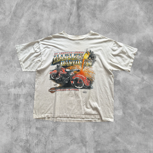 White Harley Davidson Forged In Steel Shirt 1990s (L)