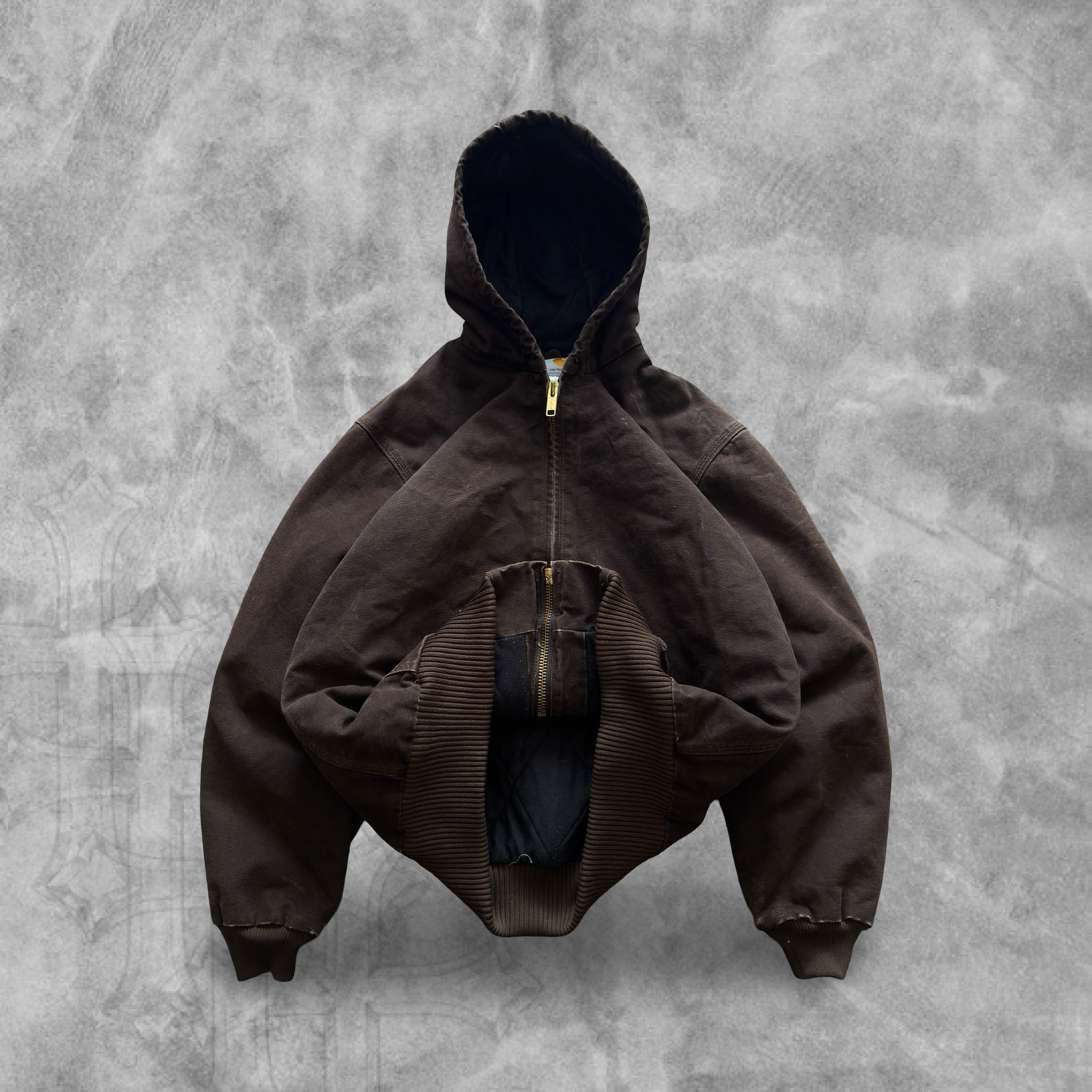 Mocha Brown Carhartt Hooded Jacket 2000s (M)