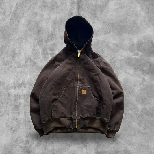 Mocha Brown Carhartt Hooded Jacket 2000s (M)