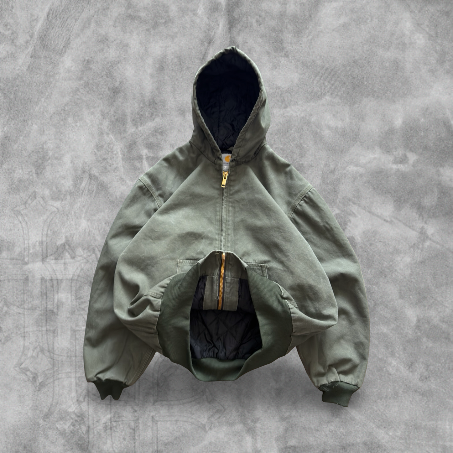 Moss Green Hooded Carhartt Jacket 2000s (XL)
