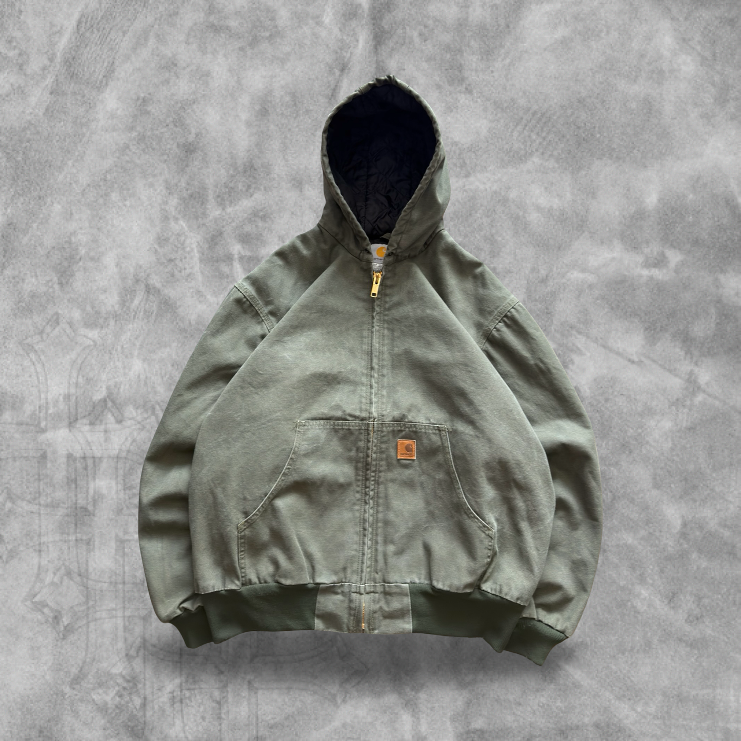 Moss Green Hooded Carhartt Jacket 2000s (XL)