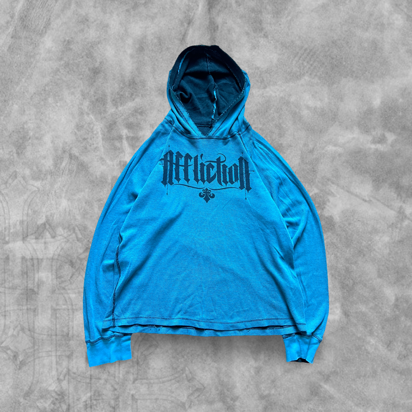 Blue/Black Affliction Thermal Hoodie 2000s (L)