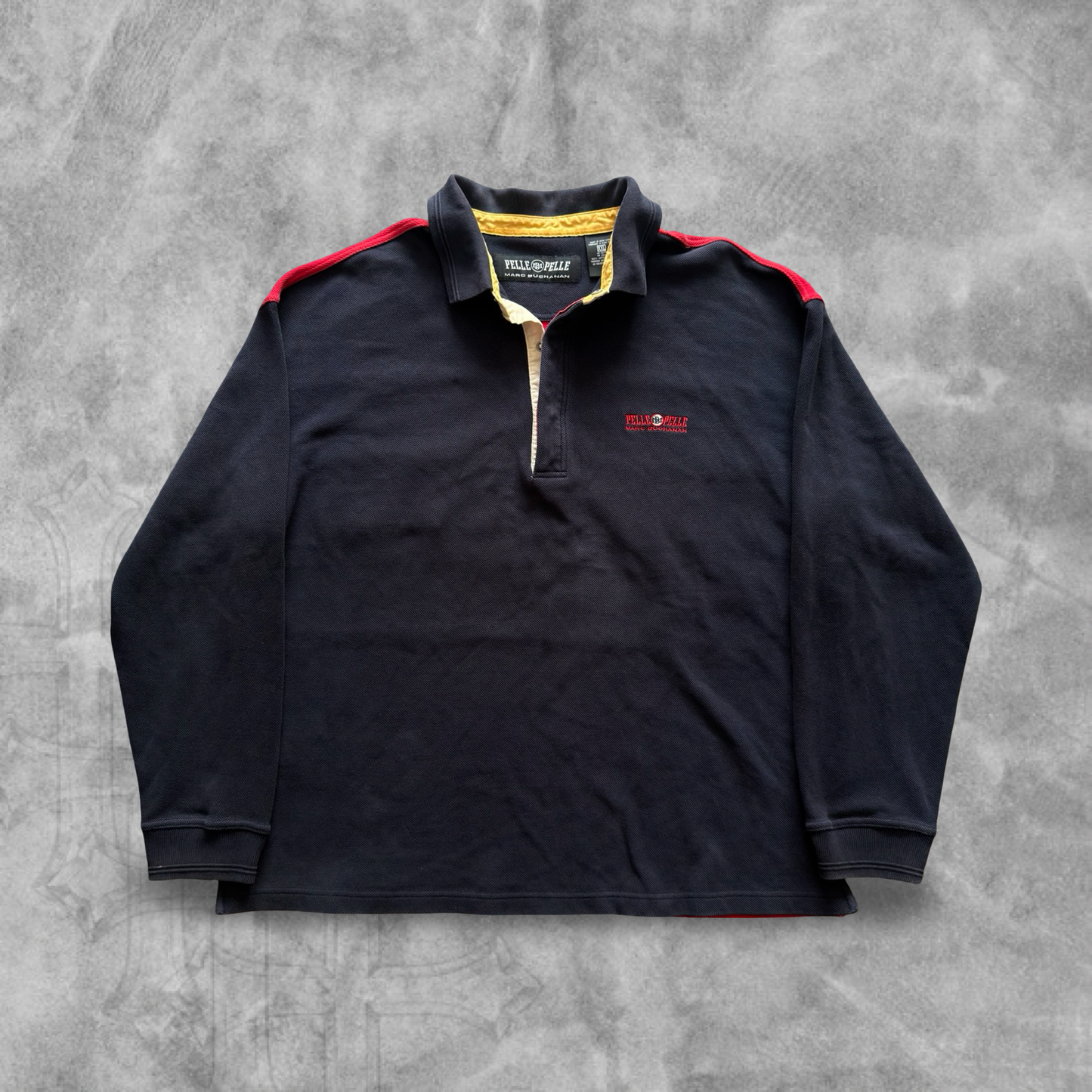 Blue/Red Pelle Pelle Marc Buchanan Rugby Shirt 1990s (XXL)