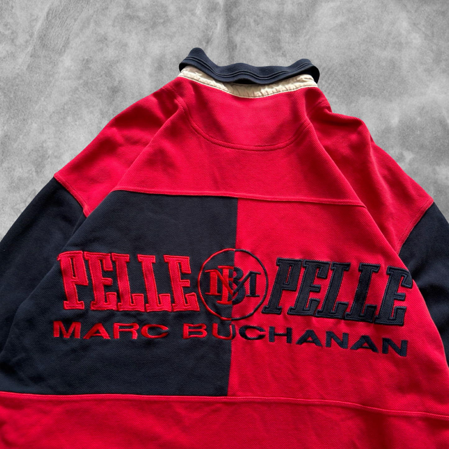 Blue/Red Pelle Pelle Marc Buchanan Rugby Shirt 1990s (XXL)