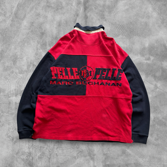 Blue/Red Pelle Pelle Marc Buchanan Rugby Shirt 1990s (XXL)