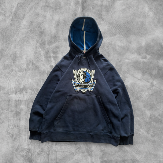 Navy Blue Dallas Mavericks Nike Hoodie 2000s (M)