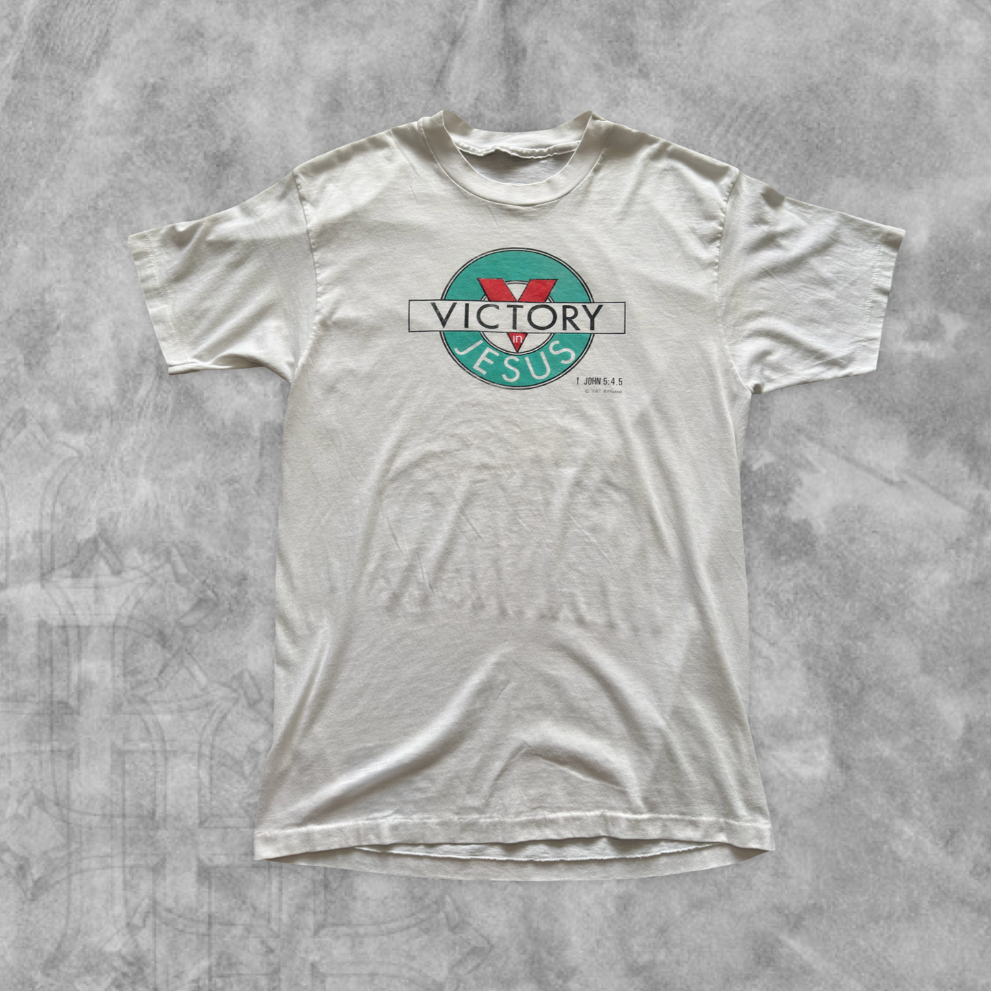 White Victory In Jesus Shirt 1987 (M)