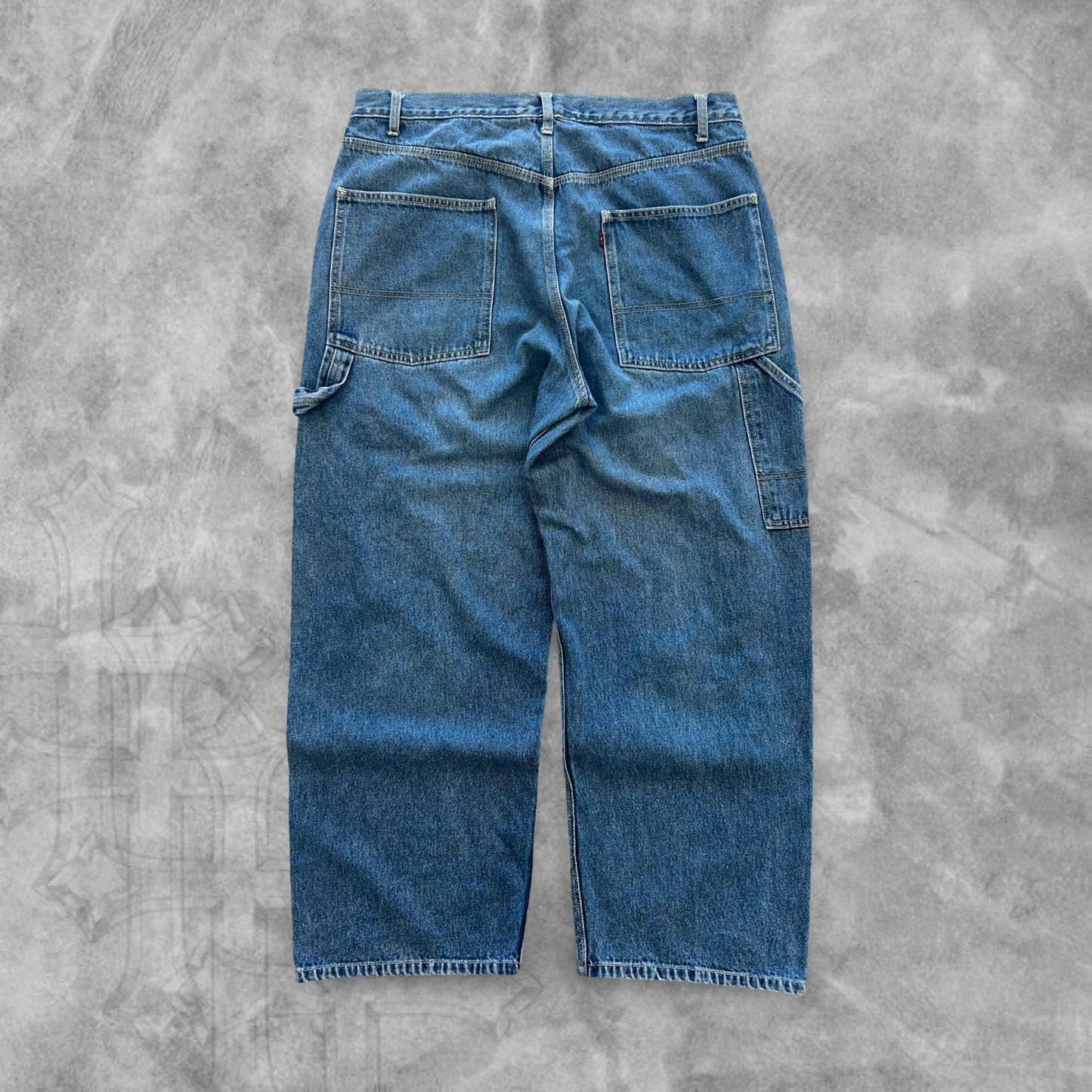 Faded Denim Levi Baggy Carpenter Pants 2001 (33x30)