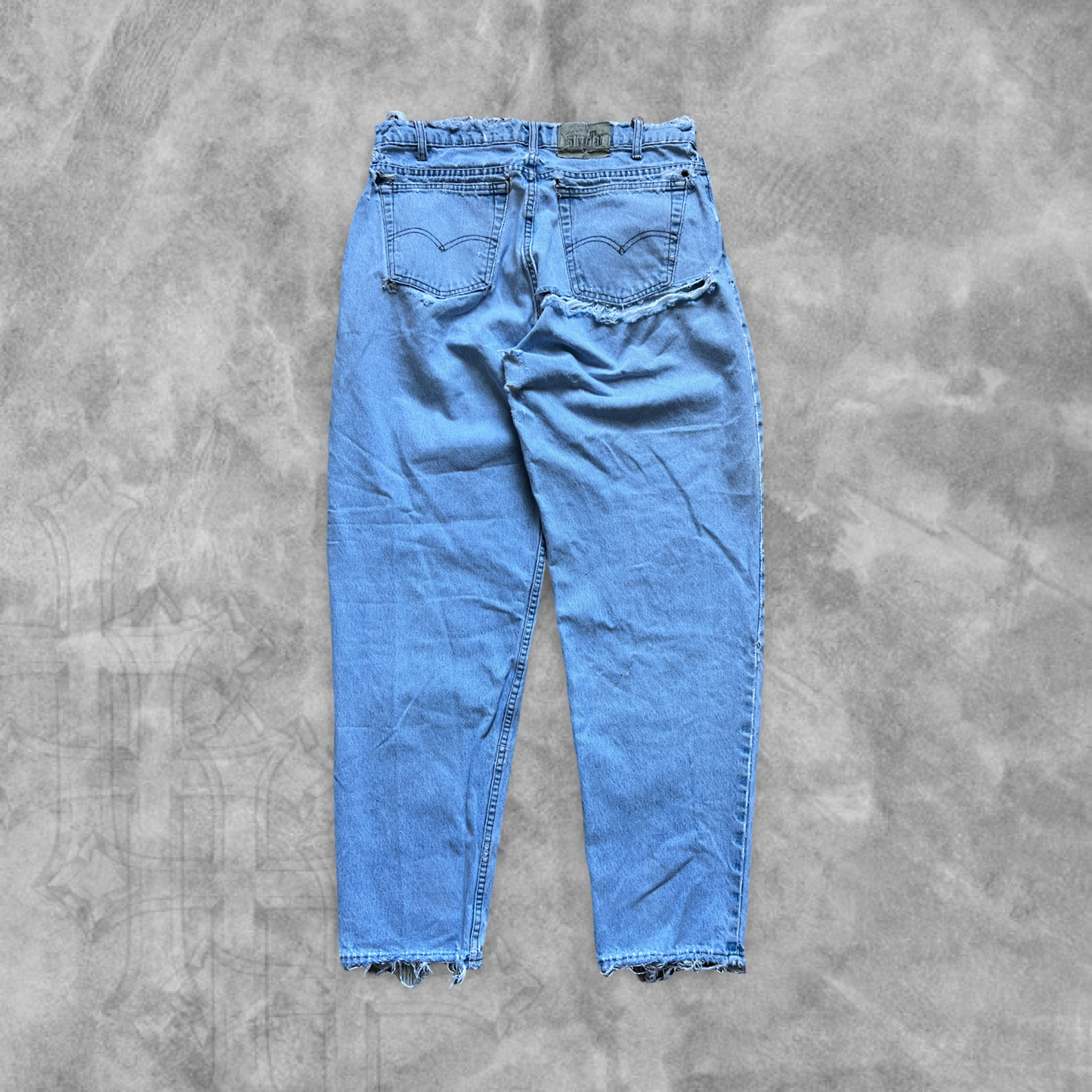 Faded Distressed Revealing Denim Levi Silver Tab Jeans 1991 (34x31)